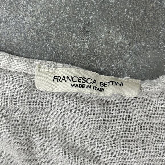 Francesca Bettini Cardigan One Size Topper Bow Lace Linen Beach Lagenlook Boho - Picture 10 of 11